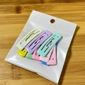 Set of colorful cream-colored BB hair clips in assorted candy colors for kids - Square (10) / 10 Pieces Pack / Multicolor