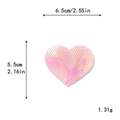 Pink holographic sequin heart patch measuring 6.5x5.5cm for DIY clothing decoration - Light Pink Heart*Small Size #94