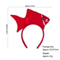 Cute red plush goldfish headband with silver sequins for Halloween party costumes - 3D Red Goldfish Headband / Red