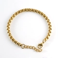 Vintage gold box chain bracelet in stainless steel with lobster clasp and extender - 5.0mm*21cm / Gold