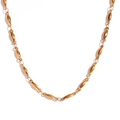 Minimalist 18K gold plated stainless steel olive bead chain necklace on white background - Waist Chain / 2.5mm, 80cm+10cm / Gold