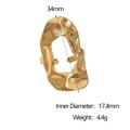 Anillo abierto de acero inoxidable dorado con diseño irregular de lava y medidas - Dorado