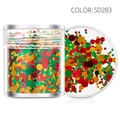 Christmas nail art sequins in red, green and gold hexagon shapes style SD283 - SD283-Red Green Gold Hexagon