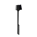 Dual-ended eyebrow brush and hair styling comb tool in sleek black finish - Black