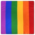 Rainbow striped polyester square bandana featuring vibrant six-color outdoor sports design - Horizontal Rainbow Stripes (01)