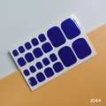 Royal blue glitter toe nail polish wraps with sparkling sequins for foot manicure - J044 Deep Blue Glitter