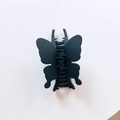 Matte black butterfly hair claw clip with minimalist design on white background - Frosted Black