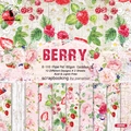 6x6 inch berry pattern scrapbook paper pad with 12 vintage strawberry designs - 22030 24 Images