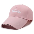 Rosa Baseballkappe mit funlos 3D-Stickerei und schwarzem Sportband am Schirm - Verstellbar / Rosa