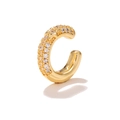 Ear cuff a stella dorata con zirconi e design a clip a C per orecchie senza buco - EGJ0126 Oro/Stella Fila Zircone