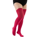 Plus size rose red over knee thigh high socks with wide ribbed cuff for women - Plus Size / Rose Red