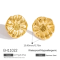 Orecchini a fiore irregolare ala di farfalla in acciaio inossidabile dorato EH11022 - Stile Geometrico Rotondo (EH11022)
