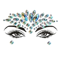 Iridescent facial rhinestone stickers in mixed geometric shapes for festival makeup - HF-053 Iridescent Mix