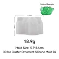 Moule en silicone pour cristal en résine ou cire, taille 5,7x3,4cm avec exemple vert - Style 4 Grappe de Cristal