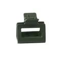 Detail shot of a dark green matte rectangular claw clip with a durable metal spring - Dark Green