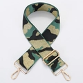 Tracolla regolabile in nylon mimetico con fili dorati e ganci in metallo dorato - No. 218 Camo Oro Verde - Gancio Dorato