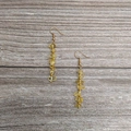 Detail of handmade bohemian earrings with natural yellow citrine stones and gold beads - Gold Citrine
