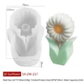 3D καλούπι σιλικόνης ηλίανθος SX-ZW-217 με διαστάσεις για κατασκευή κεριών DIY - 3D Ηλιοτρόπιο ZW-217