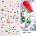 Stickers ongles 5D Noël avec motifs Père Noël et flocons de neige modèle 5D-K098 - Éléments de Noël 5D-K098