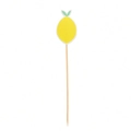 Detailed view of disposable lemon fruit picks for summer birthday party cake decoration - Lemon Cake Toppers