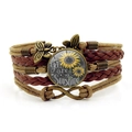 Bracelet multicouche en cuir vintage avec pendentif tournesol et texte You Are My Sunshine - You Are My Sunshine Tournesol / Marron