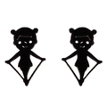 Artistic rhythmic gymnast earrings in black minimalist stainless steel for women - Gymnastics 5 / Black