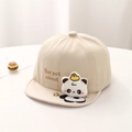 Dettaglio cappellino morbido neonato con peluche panda 3D e ricamo curato - 46-48cm (6 Mesi - 2 Anni) / Beige