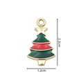 Green and red enamel Christmas tree charm in gold finish for jewelry making, 2.2cm x 1.2cm - 2310 Green Red Tree