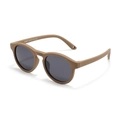 Kids silicone round sunglasses in khaki brown with dark grey UV protective lenses - Light Coffee