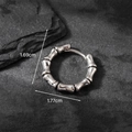 Vintage bamboo style stainless steel ear cuff in antique silver finish for men and women - Silver Bamboo Joint Style (S241)