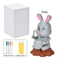 Máquina de burbujas conejo gris con 4 rotuladores de colores y solución jabón - Máquina de Burbujas de Conejo Gris (YC5188)