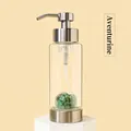 Glass soap dispenser with aventurine crystals and silver pump for lotions - Aventurine Jade