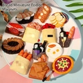 Realistic resin food magnets featuring mini bread, croissants and pizza on a tray - Mixed Colors