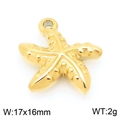 Golden starfish pendant charm in stainless steel for DIY jewelry making 17x16mm - Gold Sea Star (KLJ9939-Z)