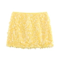 Chic gold sequin mini skirt for women featuring high-density shimmering party sequins - XS / Yellow