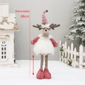 Renna di Natale peluche estensibile decorazione festiva scena invernale 68cm - Renna (Estendibile a 68cm)