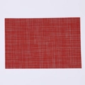 Thickened red woven PVC placemat with heat-resistant and waterproof minimalist texture - Red