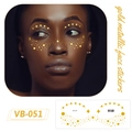 Metallic gold star freckle face stickers with galaxy pattern for makeup style VB-051 - VB-051 (Gold Metallic) / Gold