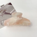 Detail of pink marble textured hair claw clip with subtle glitter on a white background - 11cm Trapezoidal / Starry Orange