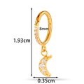 Gold F136 titanium sleeper hoop with sparkling cubic zirconia crescent moon pendant - Crescent Moon Pendant Style (T2547-5# Gold)