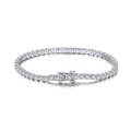 Elegant S925 sterling silver tennis bracelet with round brilliant-cut cubic zirconia stones - Machine-made Tennis Chain 3mm Thick Electroplated White Gold 16.5cm Long Approximately 5.87g.