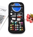 Portable 10-piece sewing kit in a black zippered case with colorful threads and tools - 67-Piece Set