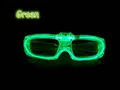Green square LED glow glasses for party rave concerts in dark environment - Green