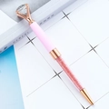 Kugelschreiber in Rosa und Roségold mit großem Kristalldiamant und glitzerndem Sand - Candy Rosa (Roségoldfarbenes Zubehör)