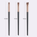 Set van 3 precisie eyeliner- en wenkbrauwborstels met zwart en roségouden handvatten - 3Pcs-Zwart Goud-Mesborstel