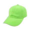 Detalle de una gorra de béisbol de algodón verde neón con diseño de 6 paneles y visera curva - Verde Fluorescente