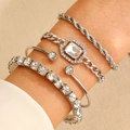 Silver - Rhinestone Tennis Chain Style