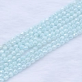 Light blue strawberry facet bead strand with iridescent finish for DIY jewelry - 4*5mm (Approx 95pcs/strand) / Light Lake Blue AB