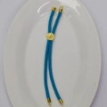 Peacock blue 3mm Milanese braided cord bracelet with adjustable 18k gold-plated slide clasp - Royal Blue