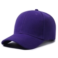 Classic dark purple cotton baseball cap with six-panel structure and curved brim design - Adjustable / Purple